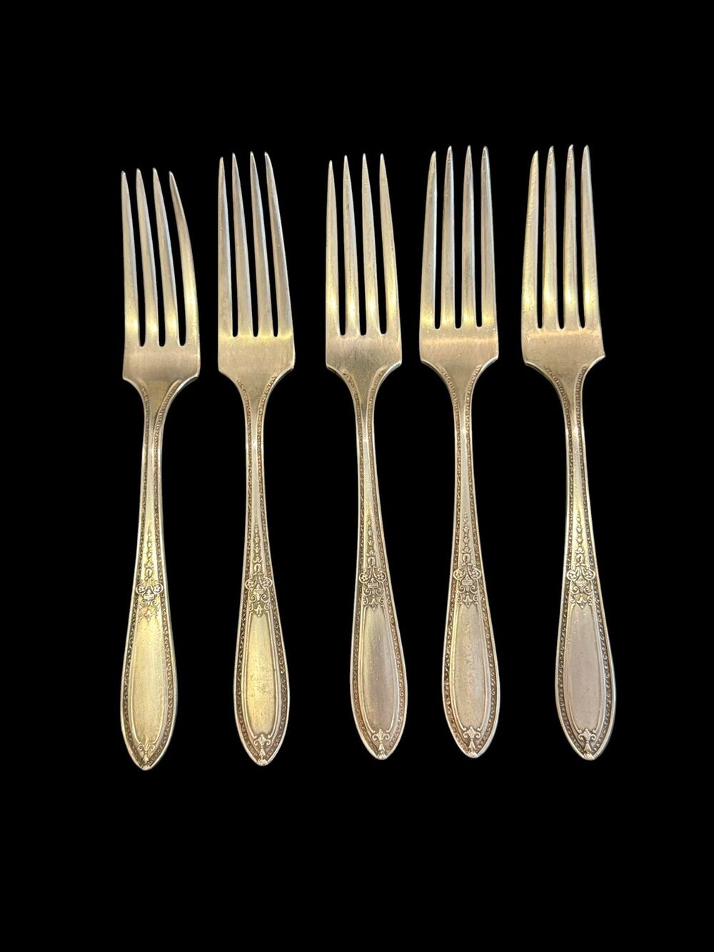 Lot 5 WM Rogers And Son 1925 Triumph AA Silver Plate Salad Forks